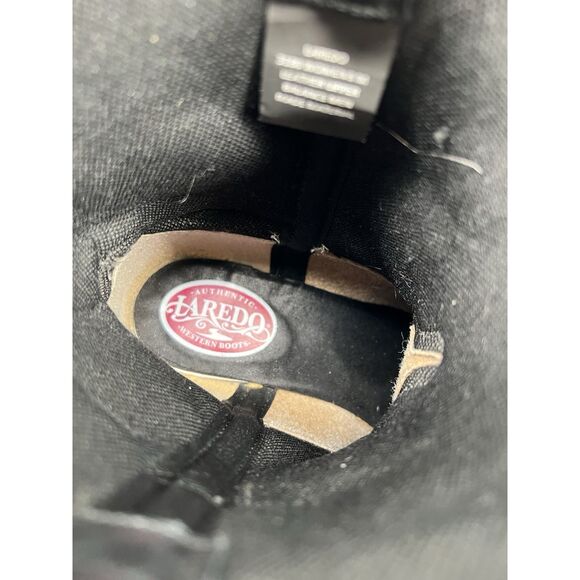 Laredo Aladina Boots Distressed White Leather Black Overlay Size 8 Western Cowgi - Picture 3 of 14